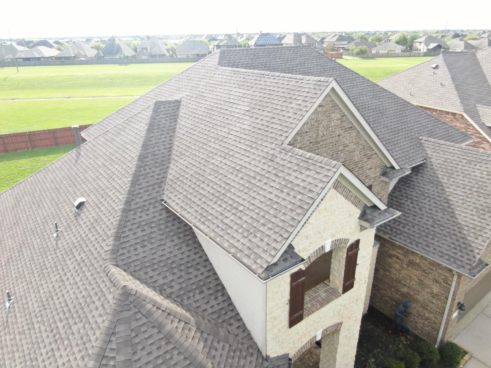 Completed shingle roof with dormer detail