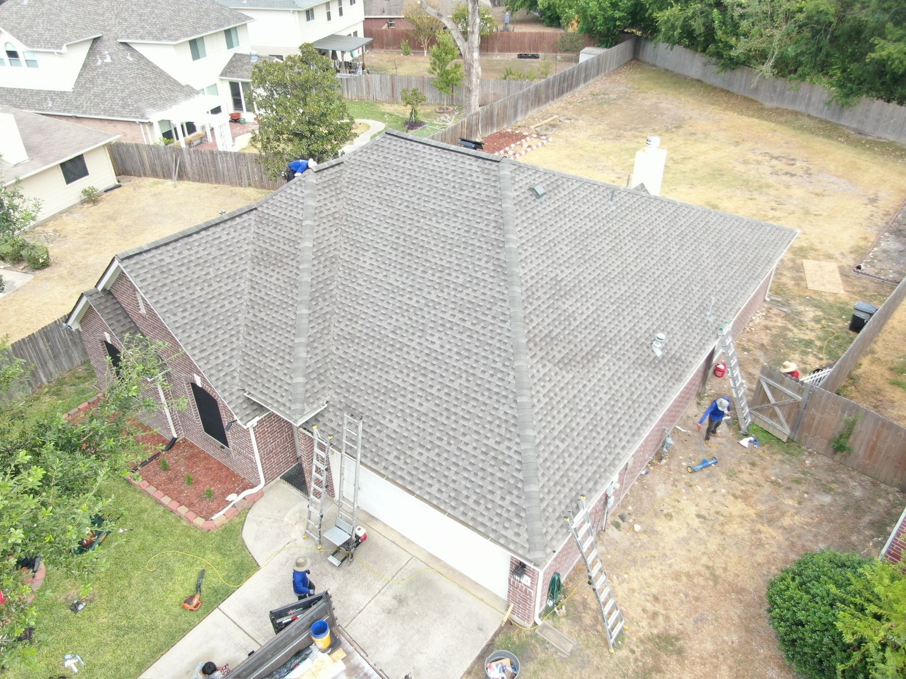 Residential shingle roof aerial view, photograph 3