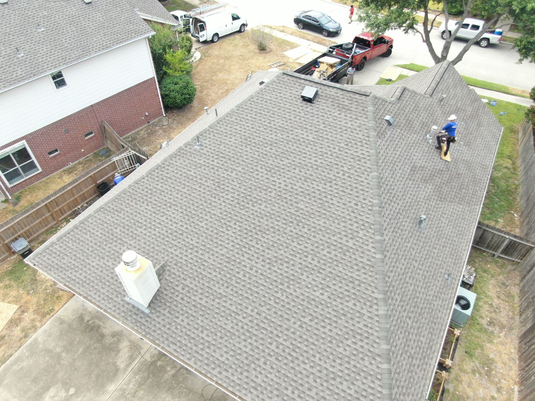 Residential shingle roof aerial view, photograph 6