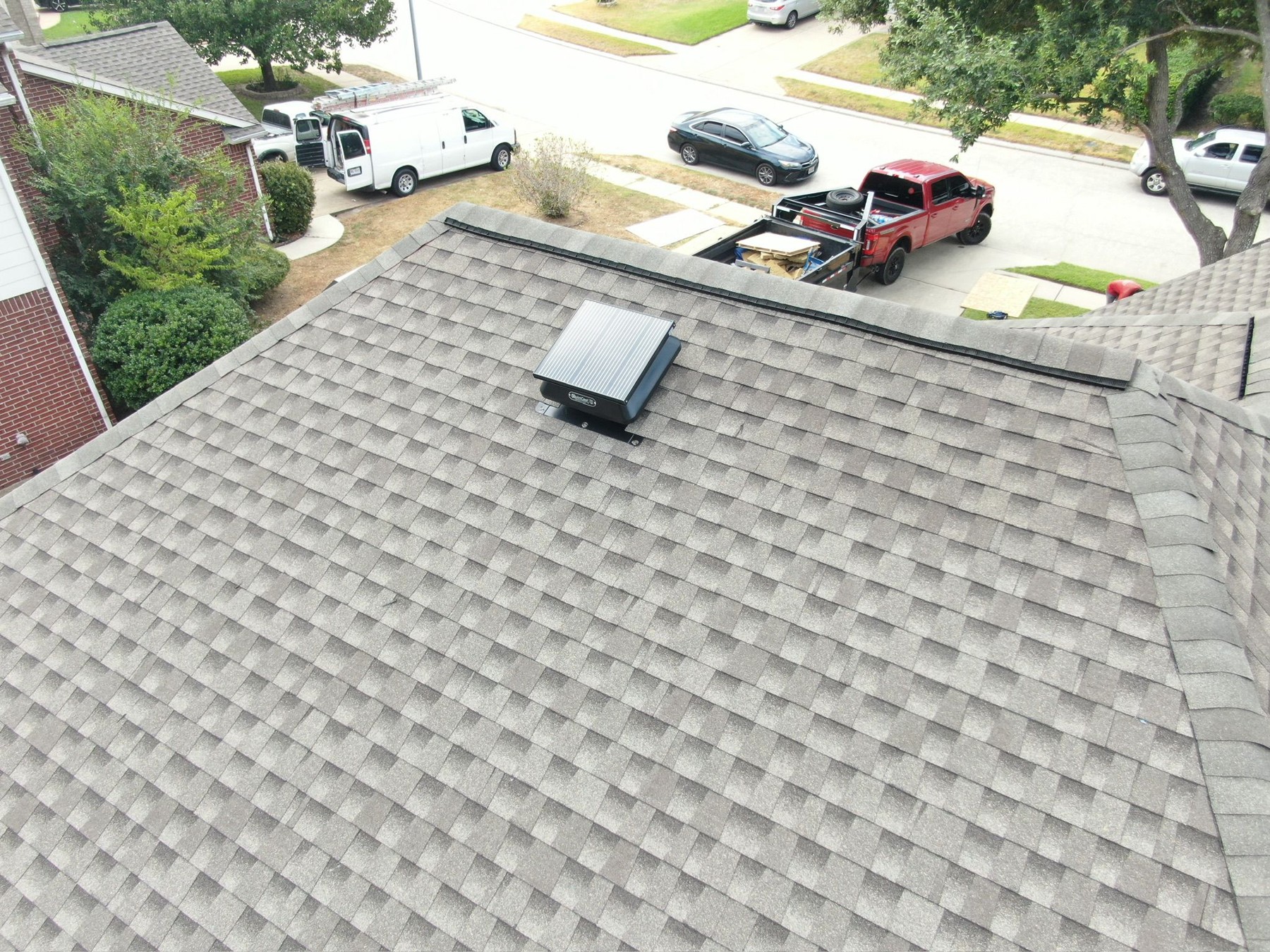 Residential shingle roof aerial view, photograph 7